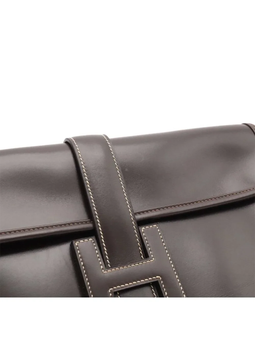 Hermes Jije PM Clutch Business Leather Dark Brown